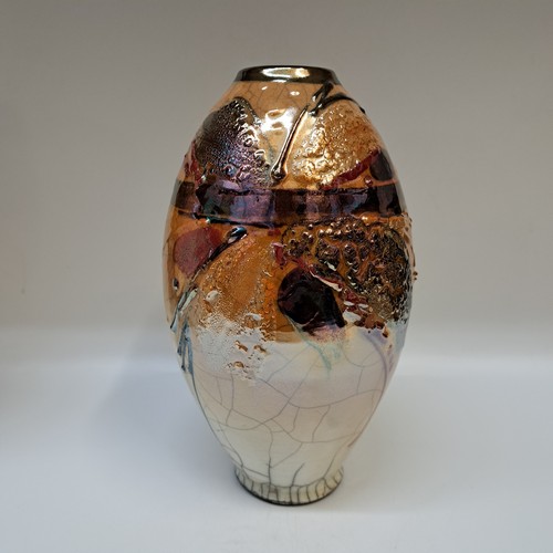 Click to view detail for #251256 Vase Raku, Three-Times Fired $42
